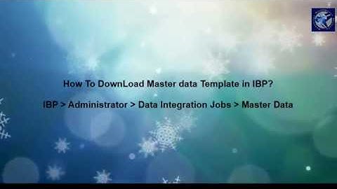 How to Downlaod Master Data Template in IBP