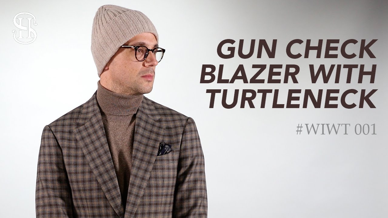 Gun Check Blazer With Turtleneck | Men's Outfit Ideas | WIWT 001 - YouTube