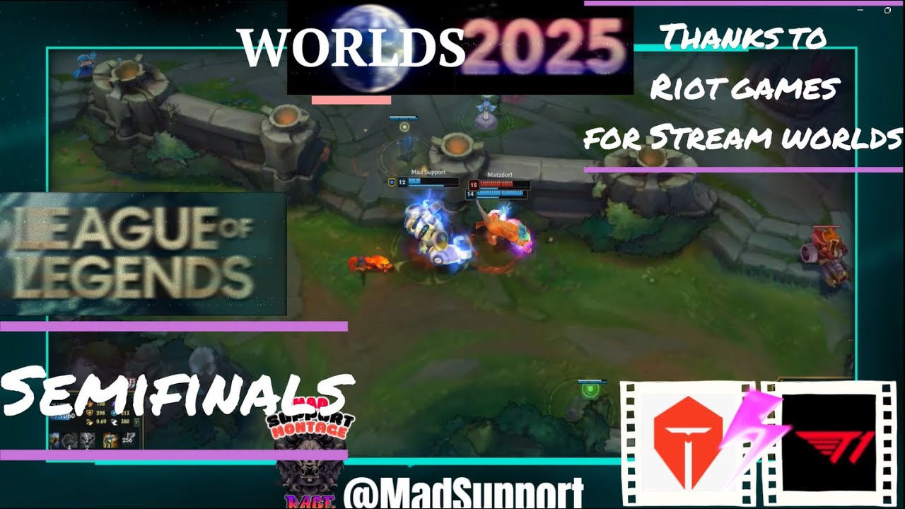 Highlights Worlds 2025 LOL Semifinals T1 vs TES feat Alistar MadSupport