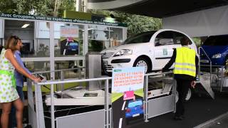 【パリモーターショー14】シートベルトの信用性を体験、Groupamaの展示