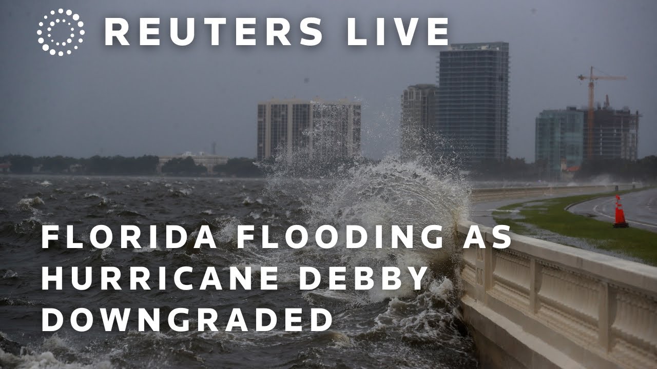 LIVE: Flooding as Hurricane Debby weakens into a tropical storm - YouTube