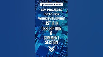 60+ Project ideas for webdevelopers list is in comment section and description checkout now..
