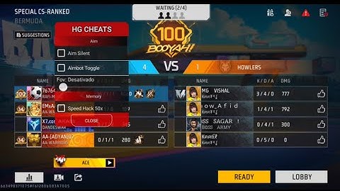 HGCHEAT+P2077KNG CS MOST WANTED HACK FREE FIRE MOD MENU | GRINGO XP 😜 | NEW UPDATE CS WORKING HACK