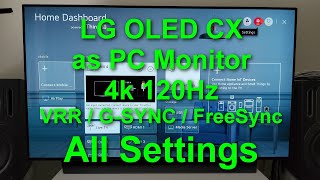 TV, Windows, nVidia settings for the LG OLED CX TV as 120Hz PC monitor with G-SYNC \/ FreeSync