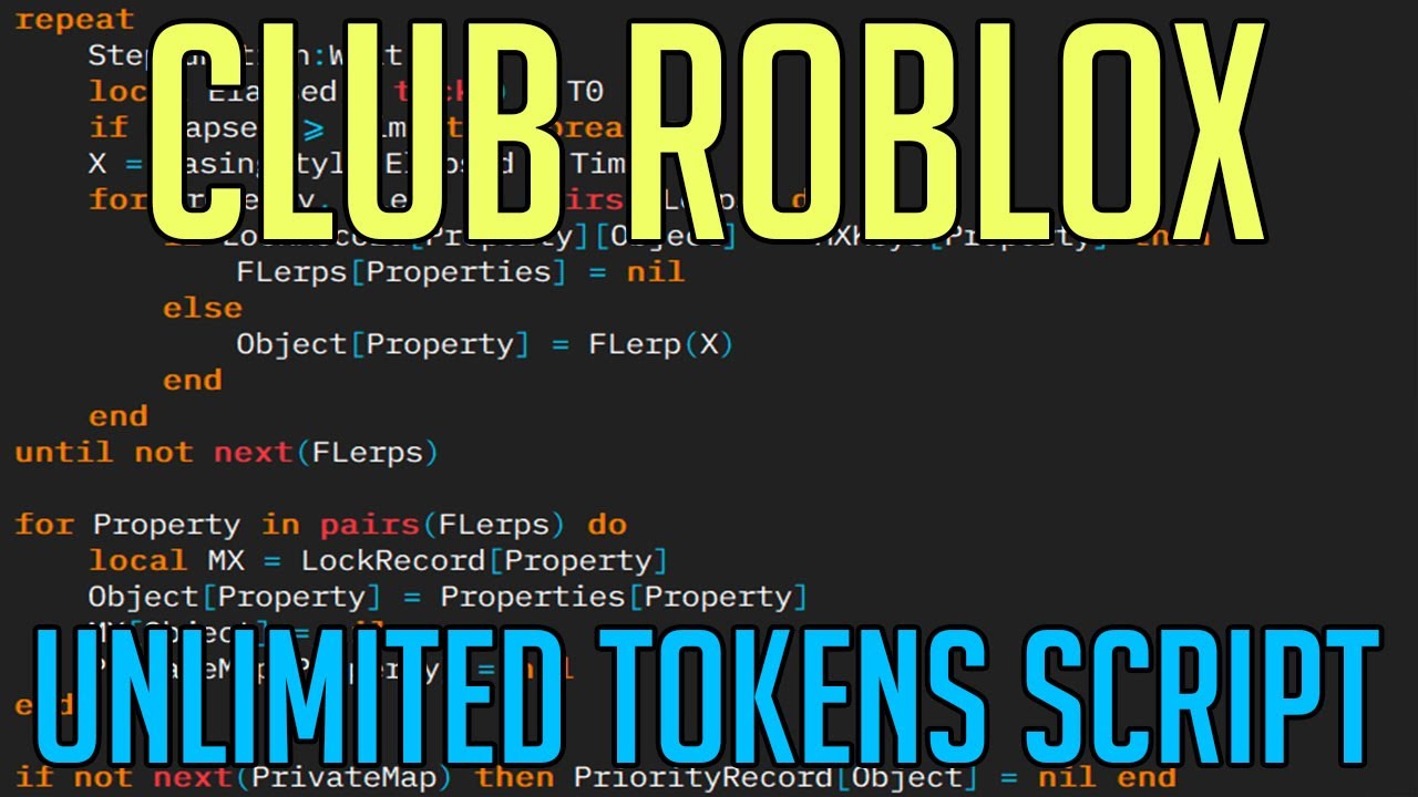 Club Roblox Hack Script Unlimited Tokens Script Youtube - roblox hack club