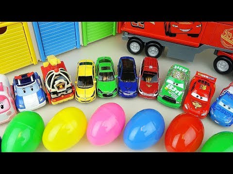 Cars And Robocar Poli Car Toys With Surprise Eggs Play
