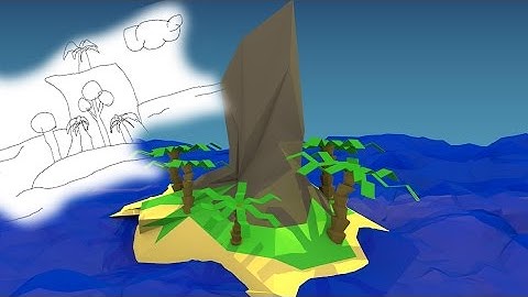Low Poly Tropical Island - Low poly Modelling 01