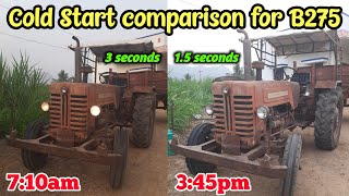 Cold start comparison for Mahindra B275 🔥Heater போட்டு ஸ்டார்ட் பண்றது எப்படி village with tractor