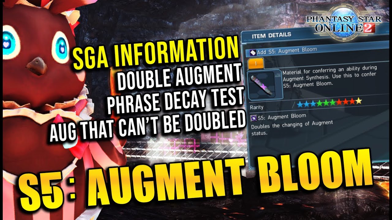 Pso2 Global Double Your Weapon Augment With S5 Augment Bloom Phrase Decay Test Youtube Pso2 Global Double Your Weapon Augment With S5 Augment Bloom Phrase Decay Test Youtube
