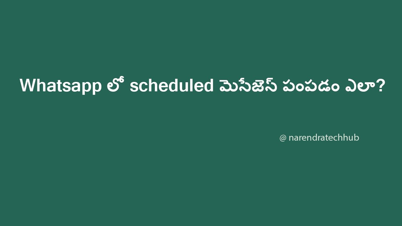 How To Send Scheduled Messages In Whatsapp YouTube