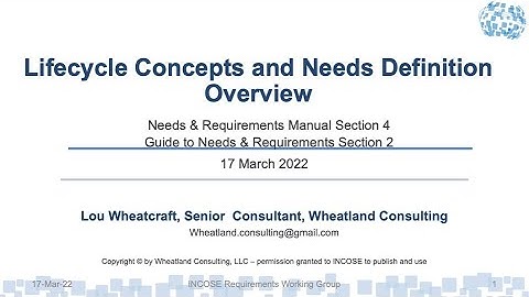 Lifecycle Concepts and Needs Definition NRM Section 4