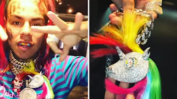 6ix9ine Buys A New Diamond Little Pony Chain With Hair To Match His