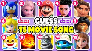Guess The 75 Movie By Song | Netflix Puss in Boots, Super Mario Bros, Sonic, spider Man , Elemental