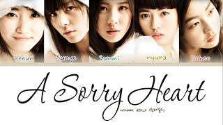 Wonder Girls -  A Sorry Heart (미안한 마음) Color Coded Lyrics (Eng/Rom/Han/가사)