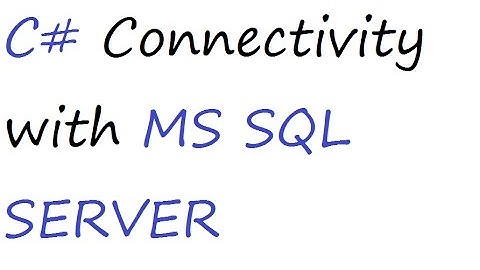 C# connectivity with MS SQL 2008 R2