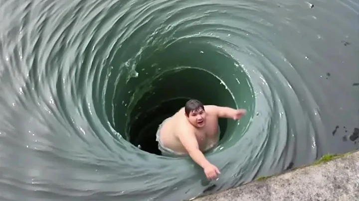 he started swimming near whirlpool..