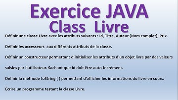 Exercice JAVA | Class Livre