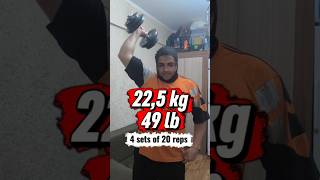 22,5 kg/49,5 lb dumbbell overhead arm extension (разгибание руки из-за головы с гантелью) #arm