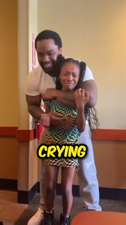 Girl Cries After Seeing  Her Dad
