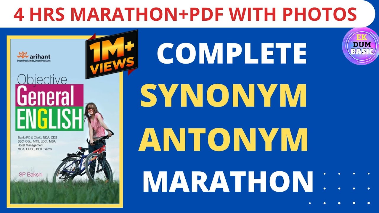 Synonyms and Antonyms List for English Language, Download Synonyms and  Antonyms PDF for SSC