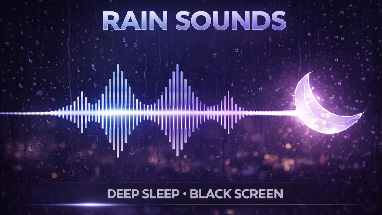 8 Hours Steady Rain Sounds for Deep Sleep 🌧️ Black Screen