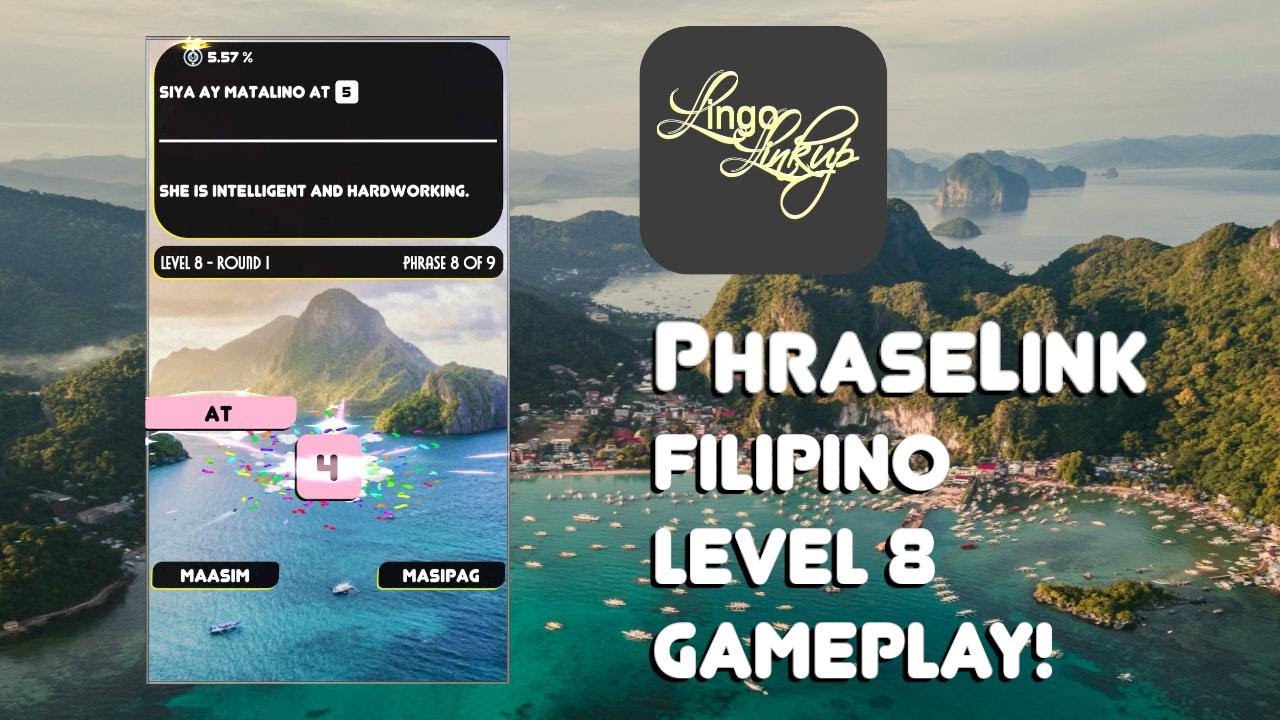 Lingo Linkup: PhraseLink - Filipino - Level 8 - Game Play