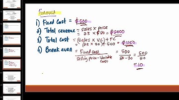 Business studies IGCSE Breakeven practice