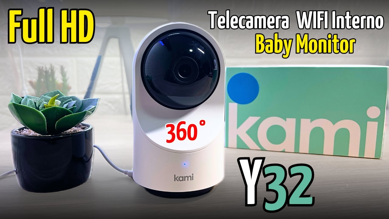 TELECAMERA WiFi 360º da INTERNO più ECONOMICA su ! 1080p Visione  Notturna e Allarme - KAMI Y32 