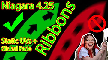 Niagara 4.25: Ribbon with "static" UVs (unfold from tail) and fade the ribbon simultaneously