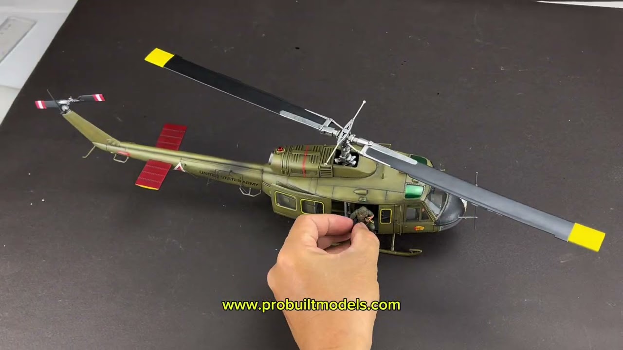 Assemblying the detail parts into the prebuilt 1:35 UH-1D Huey