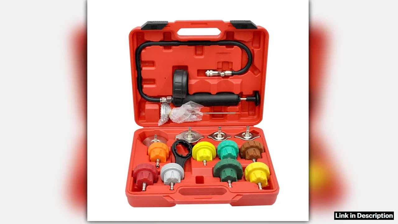 15Pcs Universal Radiator Pressure Tester Vacuum Type Cooling System Head Gasket Leak Test Tank Leak