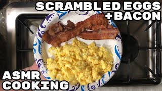 ASMR Cooking: Delicious Scrambled Eggs & Perfect Crispy Bacon