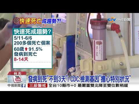 恐怖! "快速死"病例增 18%發病到死"不到3天"│中視新聞 20210607