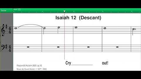 R&A Psalm, Third Sunday of Advent 2024, Isaiah 12, Descant