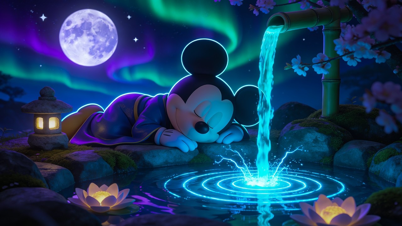 Засыпайте за 5 минут 😴 Звуки бамбука и воды, нежная фортепианная музыка под луной