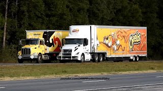 4K Truckspotting Peterbilt vs Volvo Cheetos Safety Kleen 11725