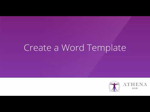 Athena Hub - Create Word Template