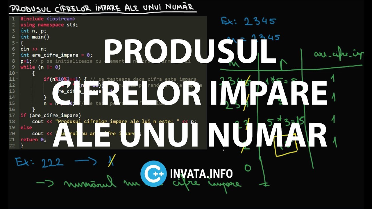 Produsul Cifrelor Impare Ale Unui Numar C Youtube