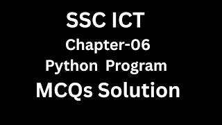 SSC ICT Python Chapter-06 Most Important MCQ | 100% Common আসবেই!