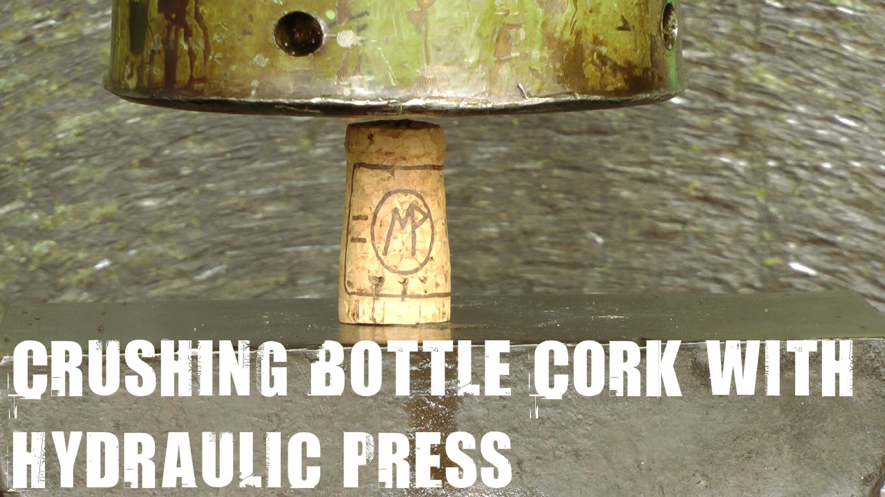 Crushing Wine Bottle Cork with Hydraulic Press YouTube