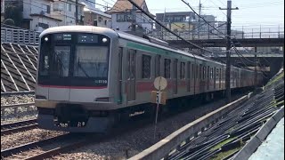 東急5000系5110F走行シーン・各停押上行き（2024.3.16）