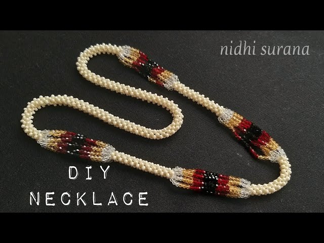  Crystal Bicones+Seed beads Necklace || Diy || How to make Necklace (0257)