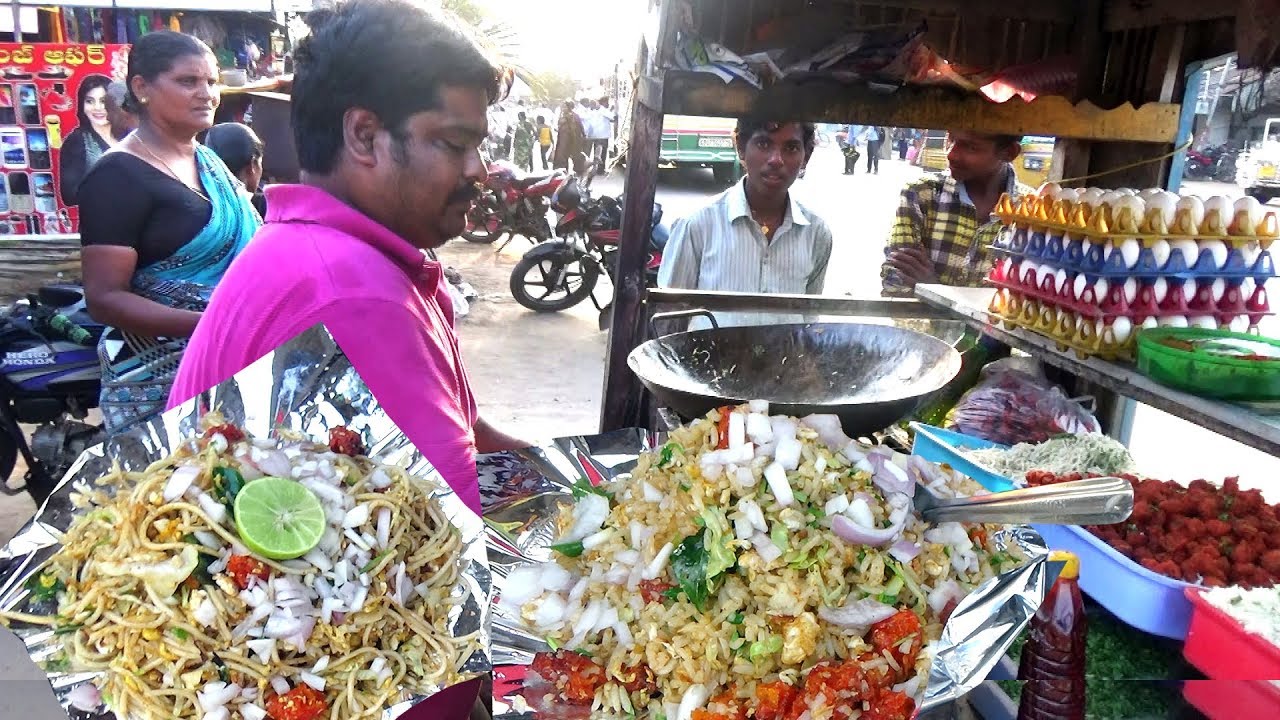 Delicious Egg Fried Rice/Chicken Fried Rice/Egg Noodle | Only 30 Rs Per Plate | StreetFood Hyderabad | Street Food Catalog