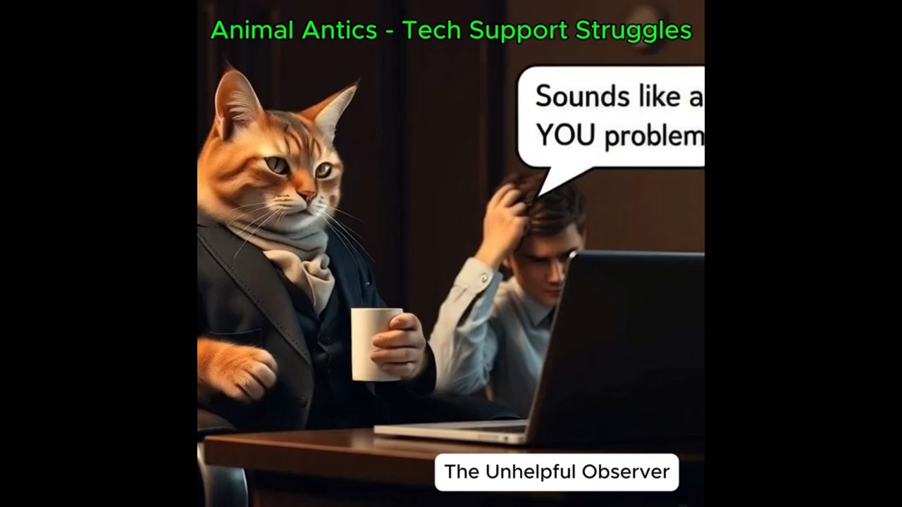 Animal Office Antics – Tech Support Struggles -  The Unhelpful Observer