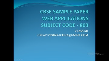 CBSE SAMPLE PAPER FOR WEB APPLICATIONS Term 2 SUBJECT CODE- 803