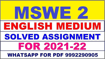 MSWE 2 Solved Assignment 2021-22 in ENGLISH,  Whatsapp For Pdf  9992290905.