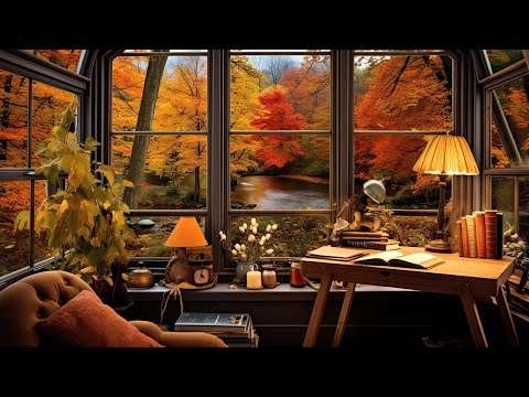 Smooth Jazz Instrumental Music ☕ Cozy Fall Room Ambience - Relaxing Jazz Piano Music for Work, Study