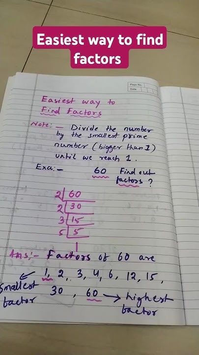 Easiest Way To Find Factors ytshorts shorts short math std6 easiest-way-to-find-factors-ytshorts-shorts-short-math-std6