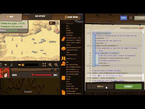 Gas Attack CodeCombat. Python