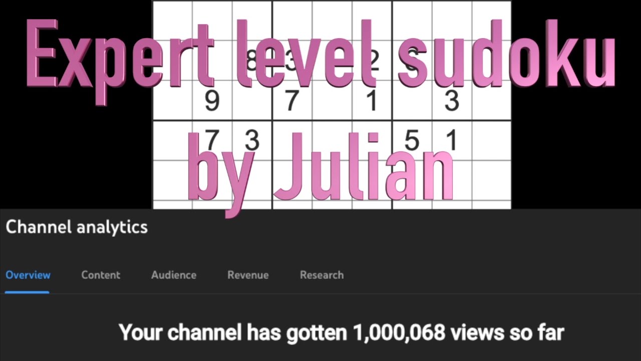 Sudoku solution Expert level by Julian - YouTube
